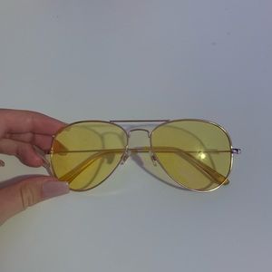 Yellow tinted sunglasses